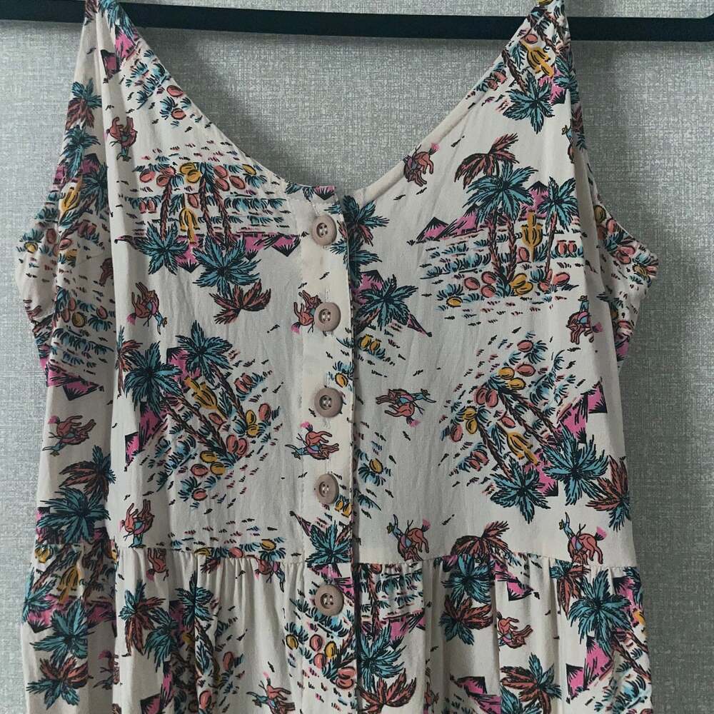 Rock & Roll Denim Women's Floral Print Sleeveless Midi Dress - Picture 4 of 5